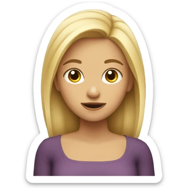 girl with blonde hair shrugging shoulders  sticker