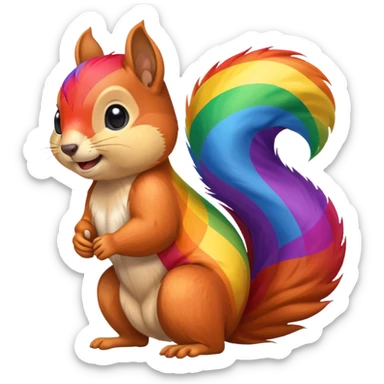 Gay pride squirrel  sticker