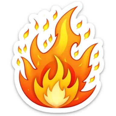 glitter fire sticker