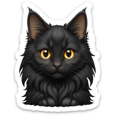 cinematic-black-maine-coon-kitten-portrait-emoji,-head-tilted-playfully-and-inquisitively,-sleek--black-fur,-simplified-yet-adorable-features,-highly-detailed,-glowing-with-a-warm,-friendly-glow  sticker