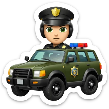 Well armed rugged reptile Imperial Shock Troopers police car off road interceptor from hell sticker