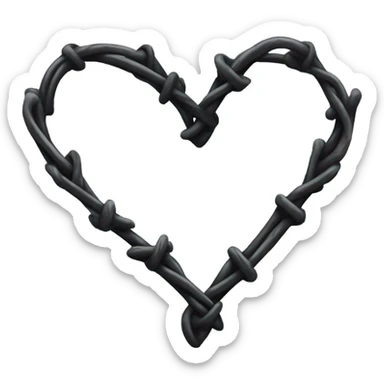 Black barbed wire heart sticker