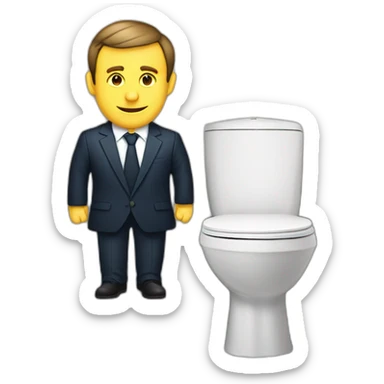 Macron sur un toilettes sticker