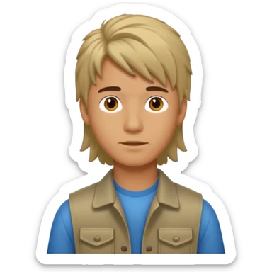 a boy with mullet hair sticker