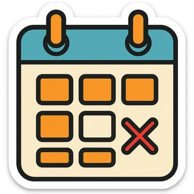 calendar page with a marked date sticker