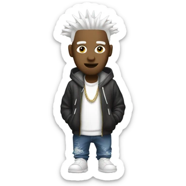 oki white rapper with white liberty spikes sticker