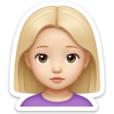 toddler girl face, Asian eyes, light skin, straight hair, no neck sticker