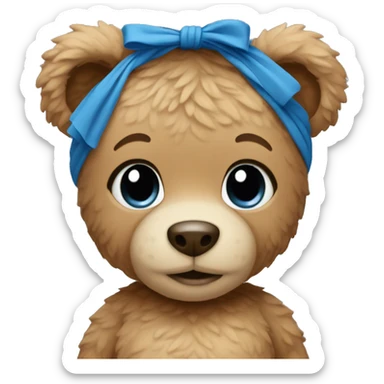 Cute teddy bear wearing a blue crop top sticker