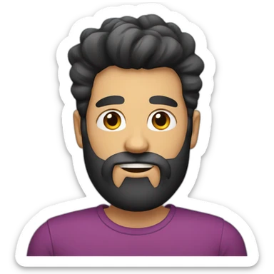 male with big black beard and a quiff sticker