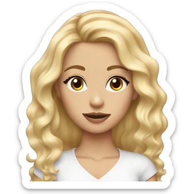 Blonde haired, pretty girl wavy hair long lashes  sticker