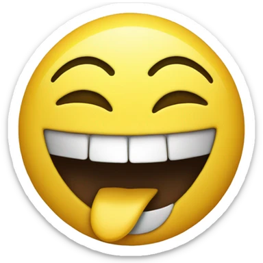 A Yellow emoji with Joyious laughter and drawling mouth sticker