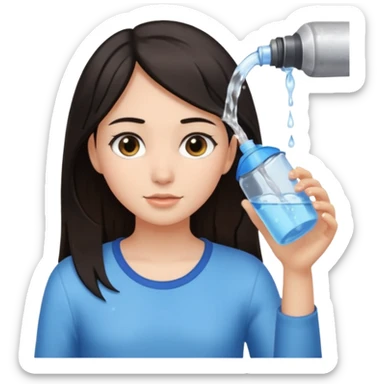 una chica soltando encima de la cabeza de otra chica sticker