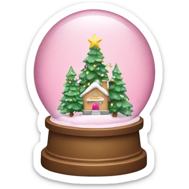 Pink Christmas snow globe sticker