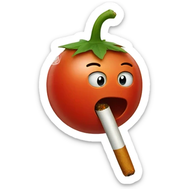 cherry tomato smoking a joint sticker