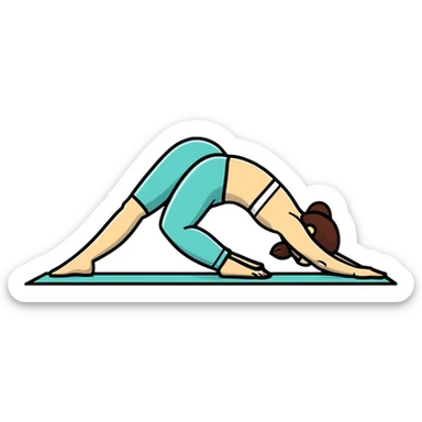 person doing downward dog yoga pose sticker