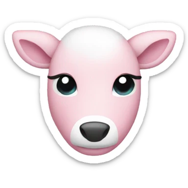 sparkly light pink and white reindeer sticker