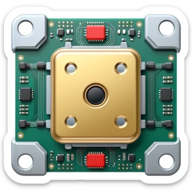 ultra realistic processor with small stamp drone sticker