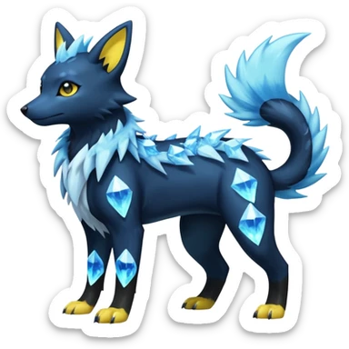 Manectric-Electrike-Aurorus-Umbreon-Draco-Fakémon-hybrid-creature (full body), 4 legs sticker