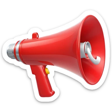 megaphone with social media icons sticker