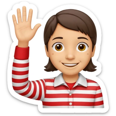 kiko del chavo del 8 saludando con camisa completa sticker