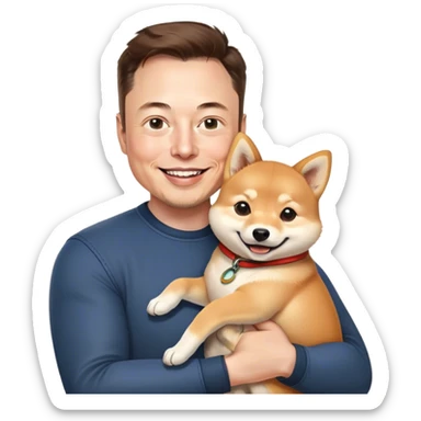 create emoji about elon with dog sticker