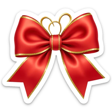 Red christmas bow with gold moving sticker