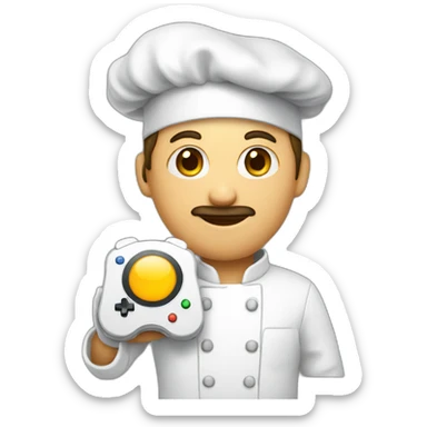 chef holding gamepad sticker