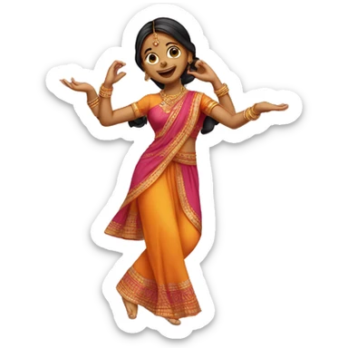 girl in traditional indian salwar dancing sticker