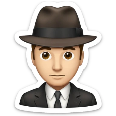 mafia man in suit with fedora hat sticker