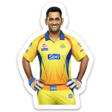 Ms dhoni IN csk jersey  sticker