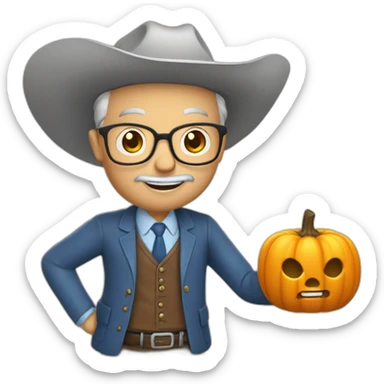 prof de math qui fait du rodeo sur une citrouille sticker