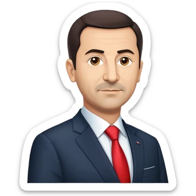 Turkish politician Ekrem İmamoğlu, Mayor of Istanbul, middle-aged man with short dark hair in a suit sticker