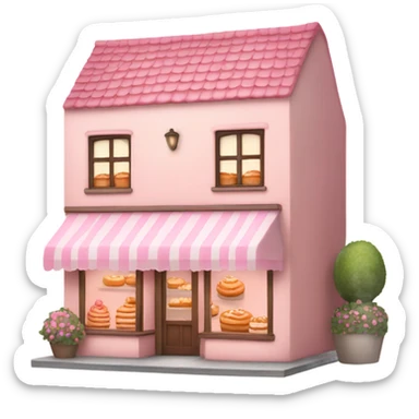 soft pink and white bakery shop sticker