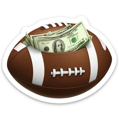 Football with cash bundles  sticker