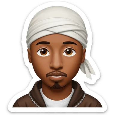 2Pac only face and durage sticker