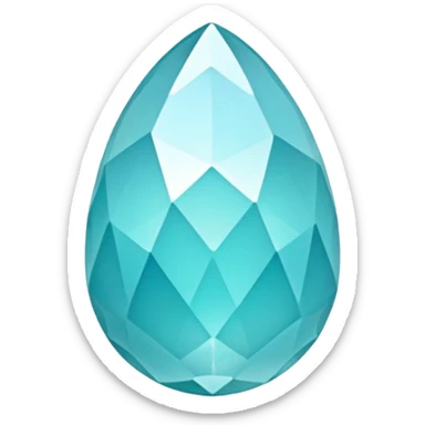 Faceted round smithsonite with robin's egg blue color and holographic shimmer sticker