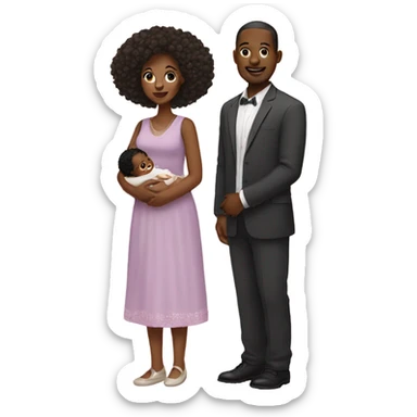 Black couple and baby girl sticker