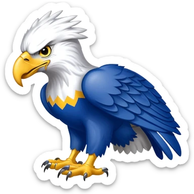 Morehead state logo blue and yellow eagle mascot  sticker