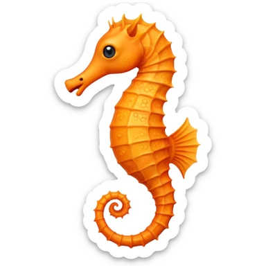 An orange seahorse sticker