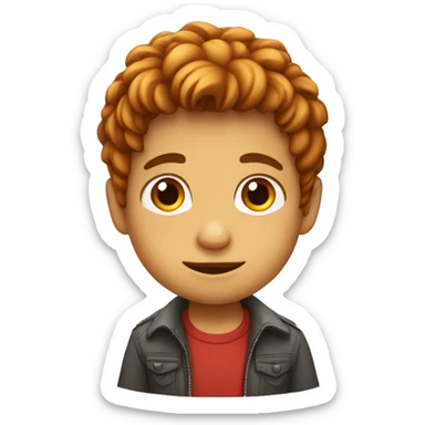Niño pelirrojo con pelo un poquito largo sticker