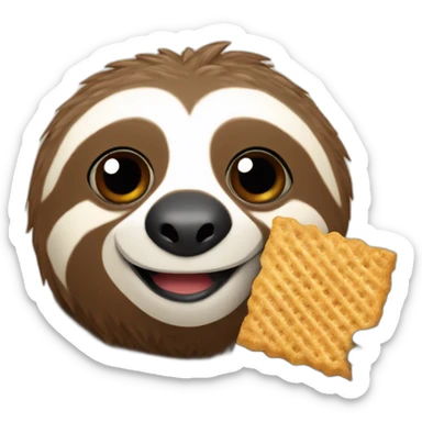 sloth made of the breakfast cereal chex sticker