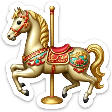 Chinese new year 马，旋转木马🎠 sticker
