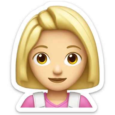  haired blonde light skin girl playing nintendo ds sticker