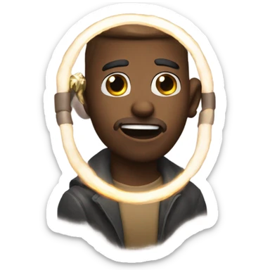 💩 emoji with a halo ring Holy Shit sticker