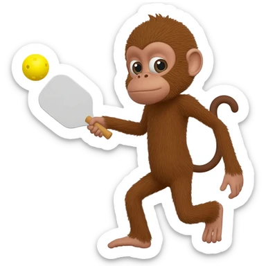 Picklball playing monkey sticker