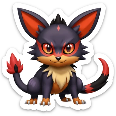 Noibat-Nargacuga-Litten-Torracat-fusion-Fakemon-Pokémon-creature  sticker