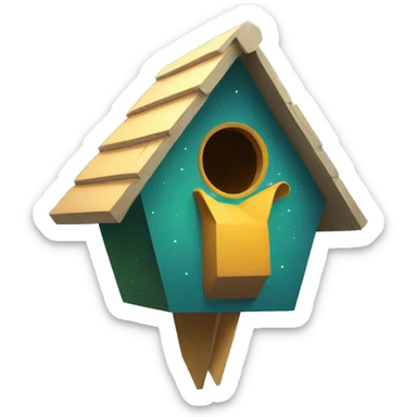 space birdhouse sticker
