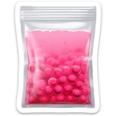 strawberry lemonade boba in a clear pouch sticker