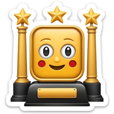 featuring achievements, films, and 100 views, in a style achievement sticker