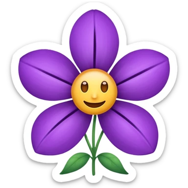 Emoji fleur violet sticker